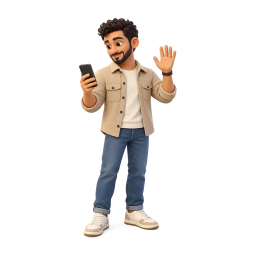 A property manager checking his phone